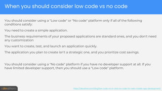 Low code vs. No code: Which is better for web and app development? | PPTX