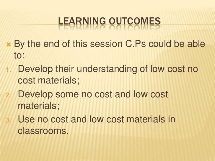 Low cost and no cost materials