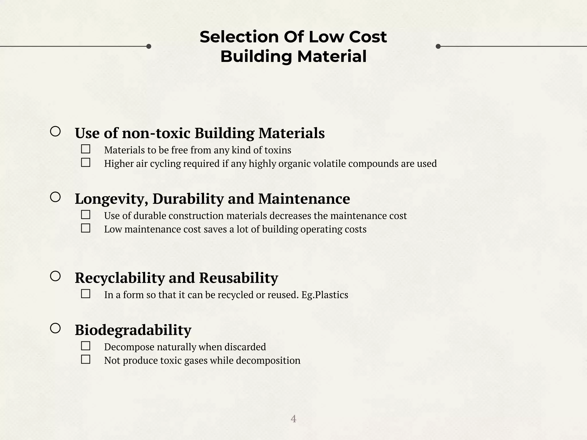 Low cost building materials and construction techniques PPT