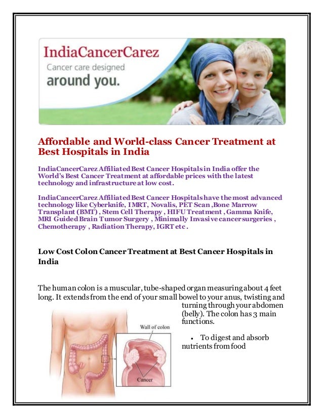 Low Cost Colon Cancer Treatment At Best Cancer Hospitals In India