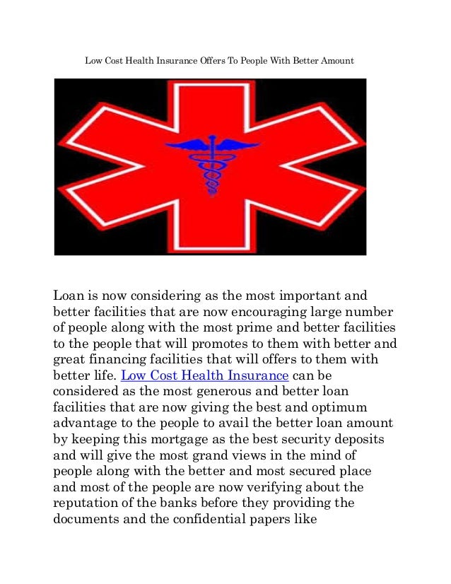 Low Cost Health Care Insurance Low cost health insurance