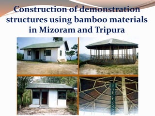 Construction of demonstration
structures using bamboo materials
in Mizoram and Tripura
 