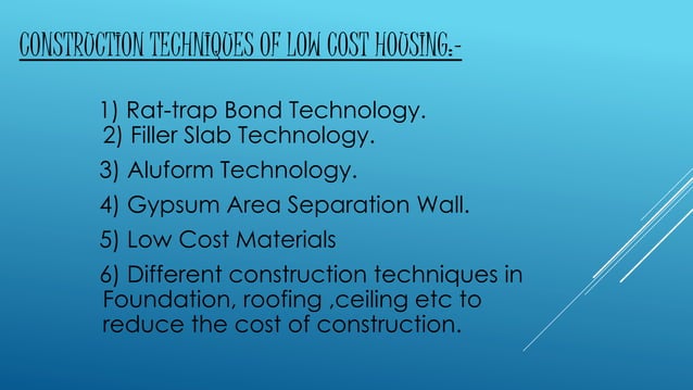 Low cost residential building using locally available materials | PPTX