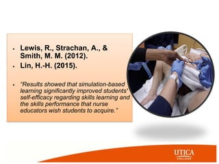• Lewis, R., Strachan, A., &
Smith, M. M. (2012).
• Lin, H.-H. (2015).
• “Results showed that simulation-based
learning si...