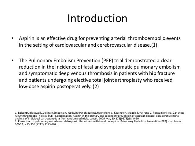 Daily low dose aspirin dvt prevention