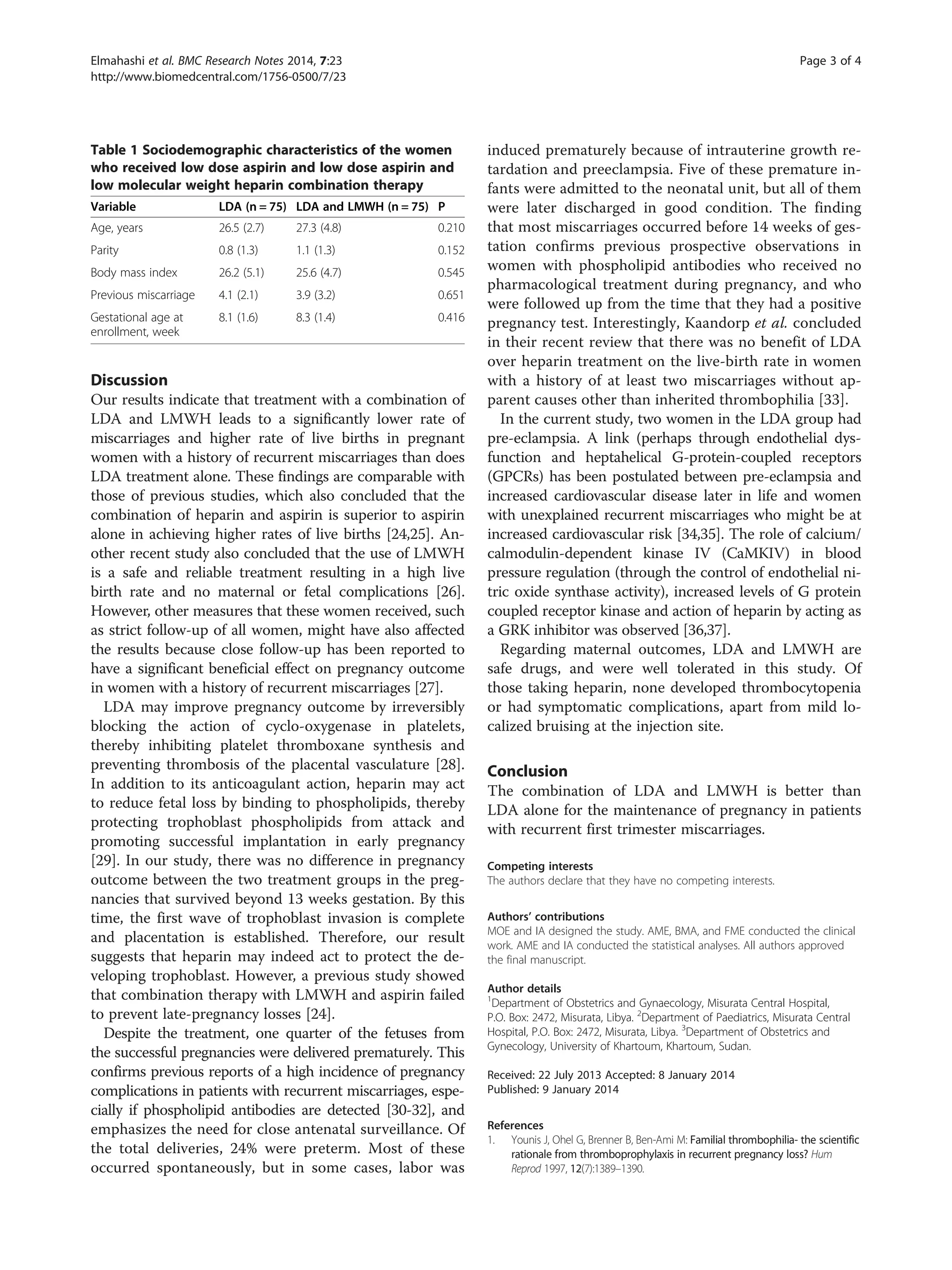 Low dose aspirin and low molecular weight heparin in recurrent ...