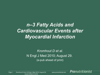 Low dose omega 3 supplementation in cad | PPT