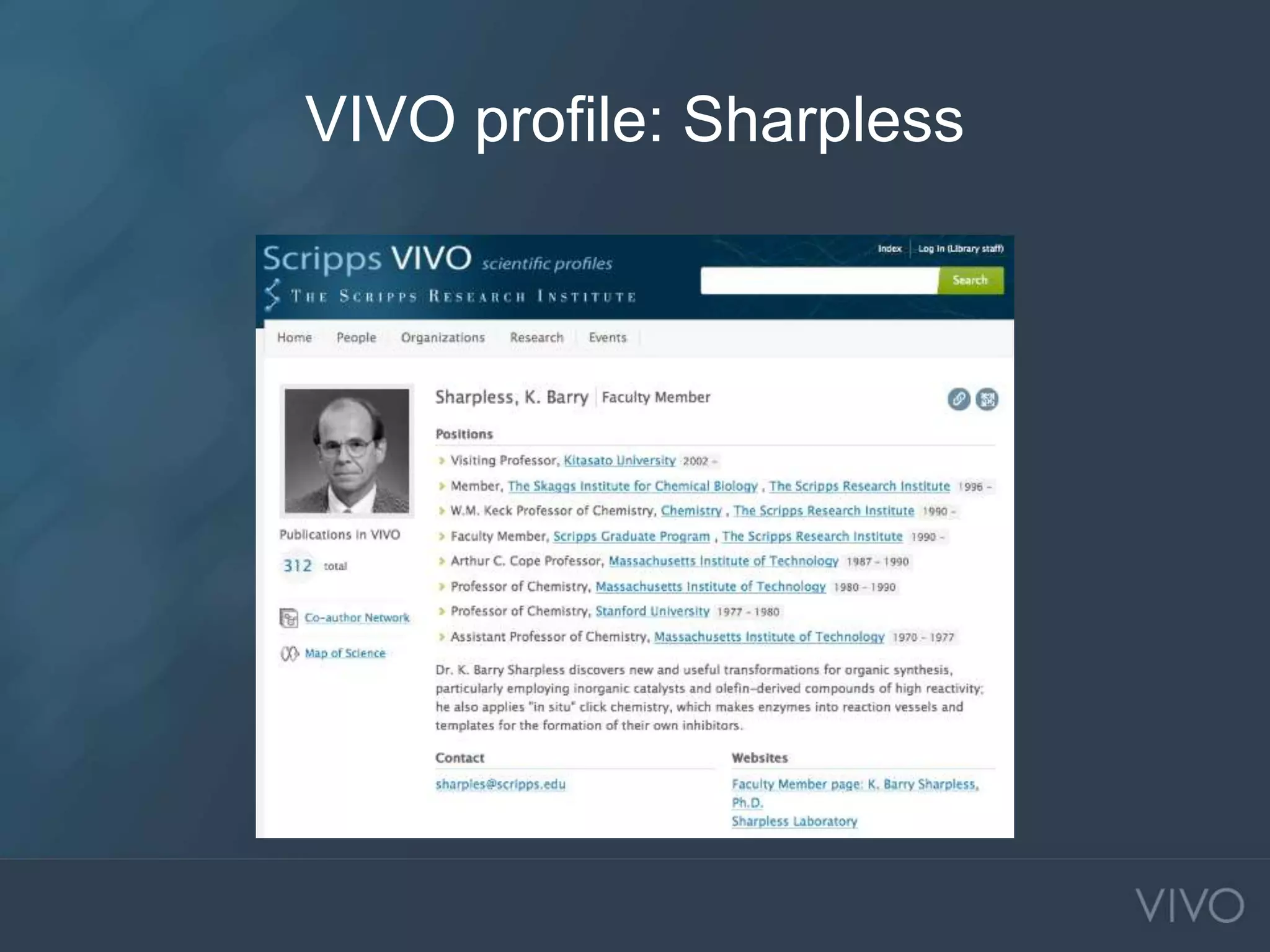 VIVO profile: Sharpless
 
