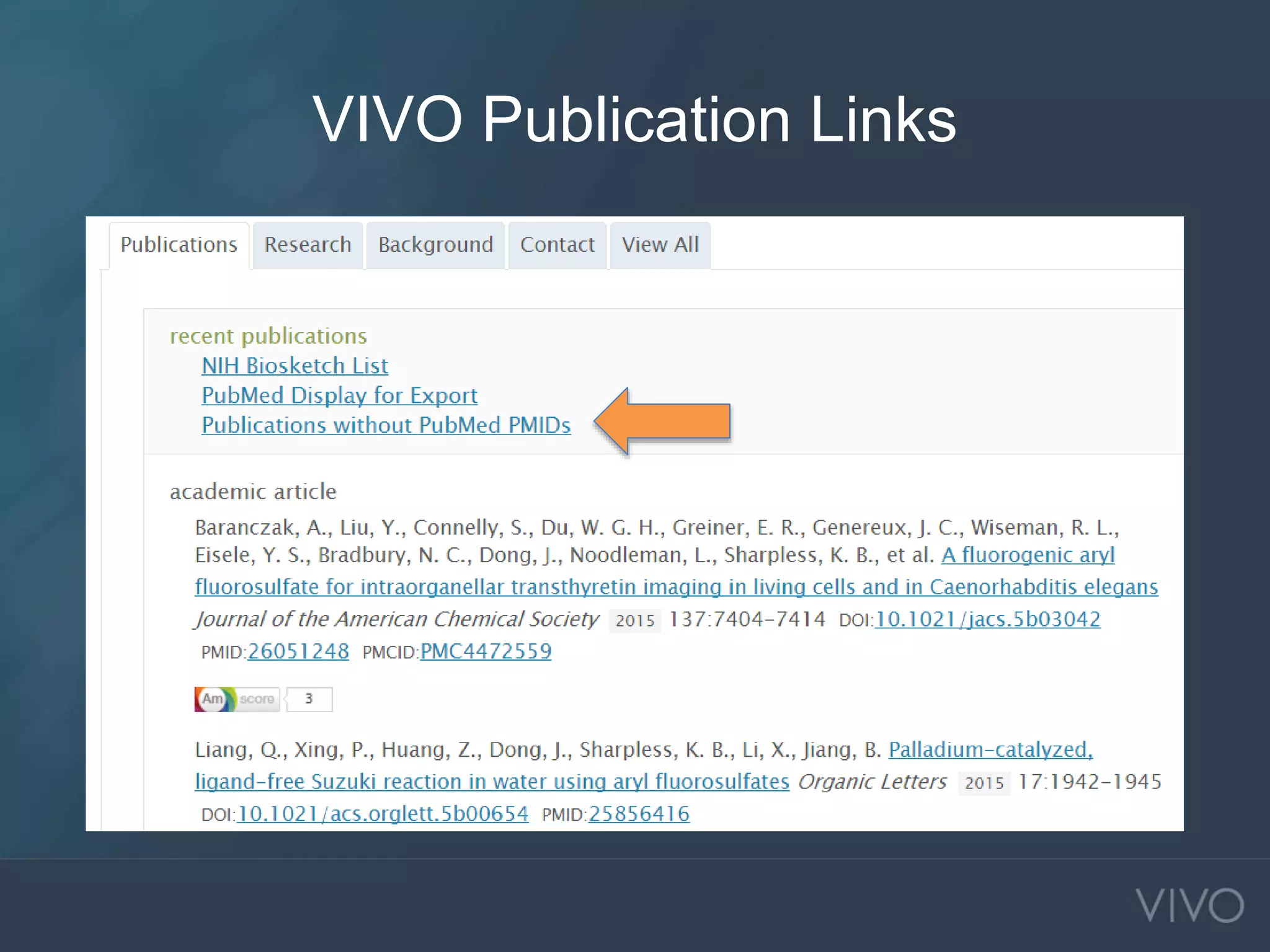 VIVO Publication Links
 