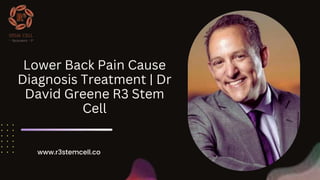 www.r3stemcell.co
Lower Back Pain Cause
Diagnosis Treatment | Dr
David Greene R3 Stem
Cell
 