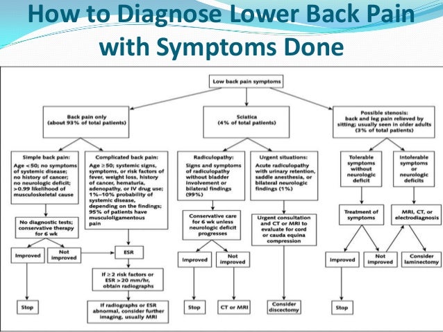 Lower Back Pain Diagnosis Chart