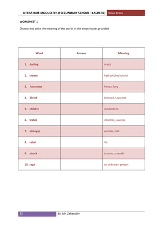 Writing Module For Lower Form Lower form | PDF