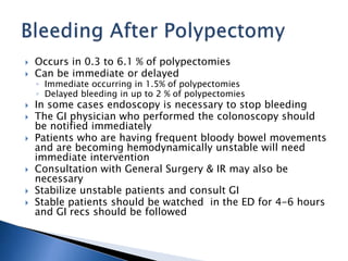 Polypectomies Lower GI Bleeding | PPTX