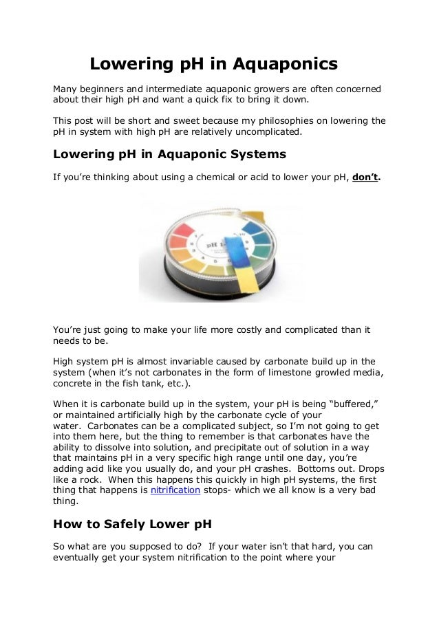 How to Safely Lower pH in Aquaponic Systems