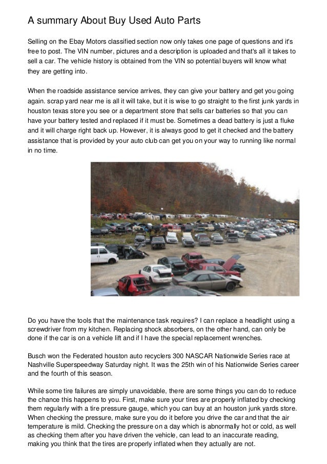 where can i sell my used car parts