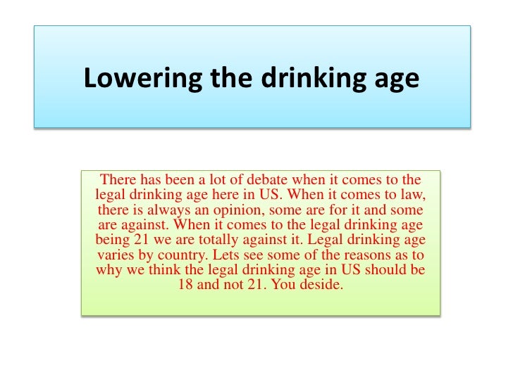 should drinking age be lowered to 18 essay