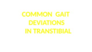 COMMON GAIT
DEVIATIONS
IN TRANSTIBIAL
 