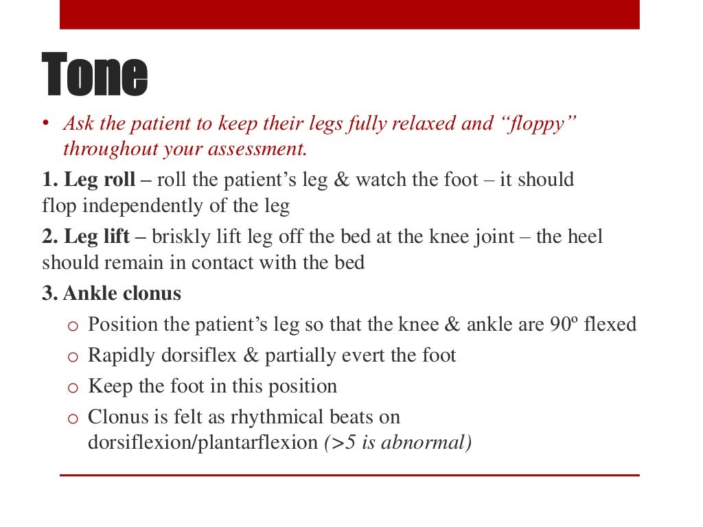 Lower limb neurological examination