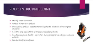 Lower limb prosthesis (hip, knee) | PPTX