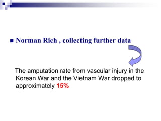 Norman Rich , collecting further data <br />   The amputation rate from vascular injury in the Korean War and the Vietnam ...