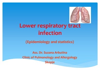 Lower respiratory tract
infection
(Epidemiology and statistics)
Ass. Dr. Suzana Arbutina
Clinic of Pulmonology and Allergology
Skopje
 