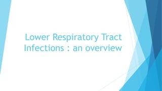 Lower Respiratory Tract
Infections : an overview
 