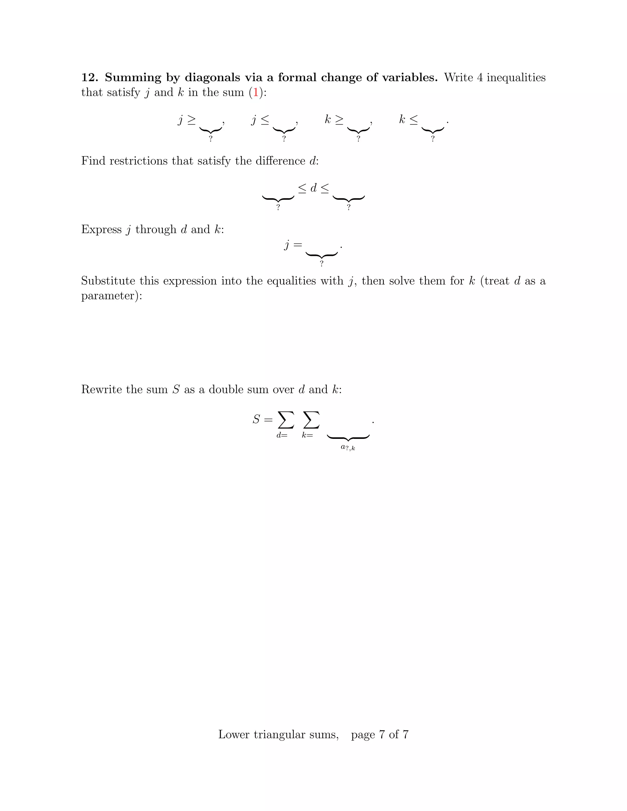 Lower triangular sums 1 pdf