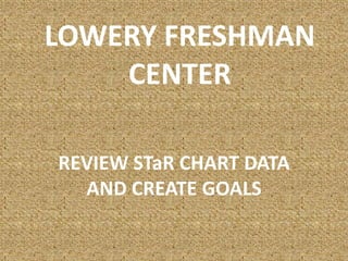 LOWERY FRESHMAN CENTER REVIEW STaR CHART DATA AND CREATE GOALS 