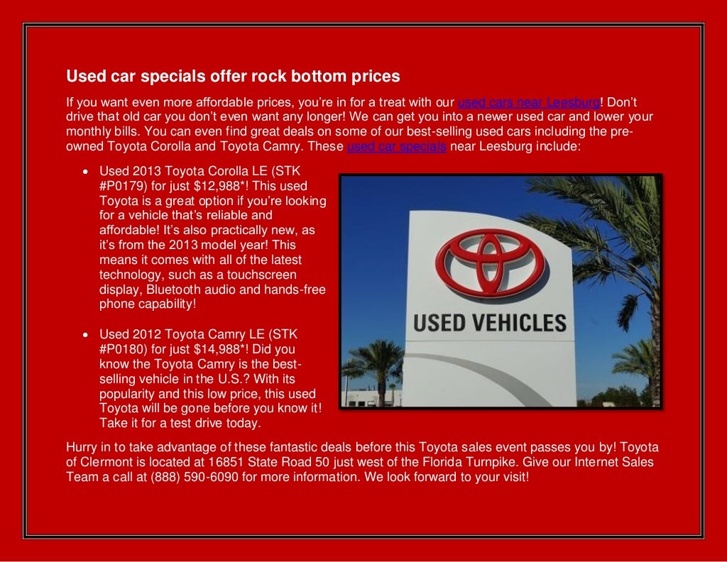 Lower your monthly payment at our new Toyota sales event near Leesbur…