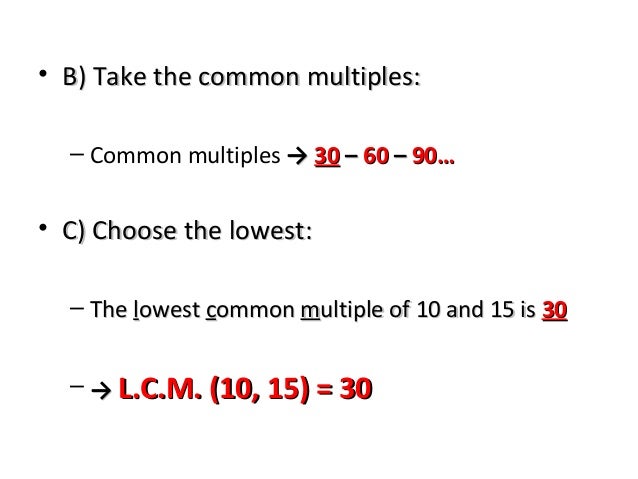 Lowest common multiple of a number