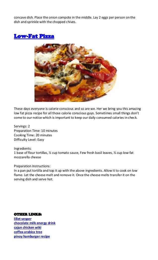 Low Fat Diet Recipes