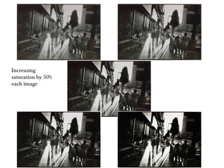 Increasing saturation by 50% each image 