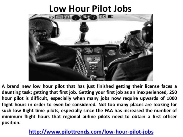 low hour pilot jobs africa