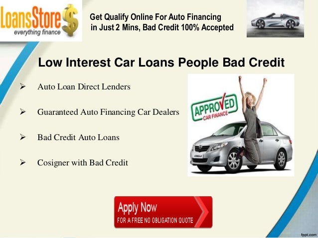 Low Interest Car Loans with Bad Credit