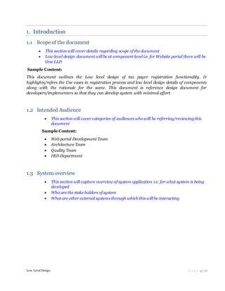 Low level design template (1) | PDF