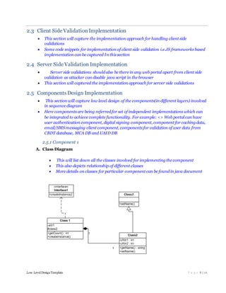 Low level design template (1) | DOCX | Web Development | Internet