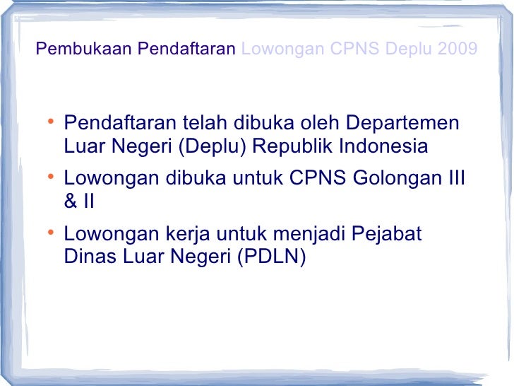 Lowongan sopir luar negeri lowongan cpns deplu 2009