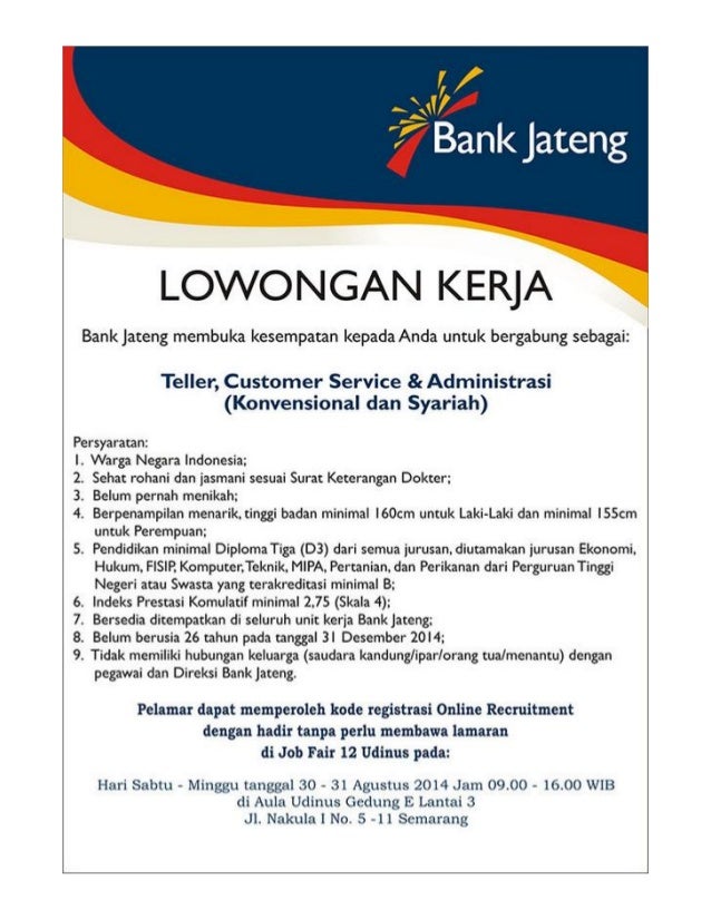 Berita Lowongan Bank Jateng 2014 Kerjabank.com