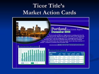 Ticor Title’s
Market Action Cards
 