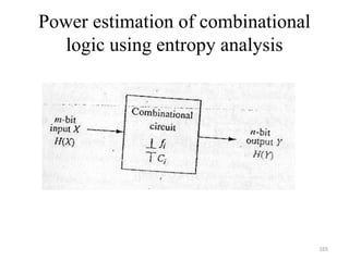 Power estimation of combinational
logic using entropy analysis
165
 