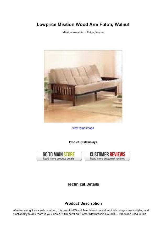 Lowprice mission wood arm futon walnut