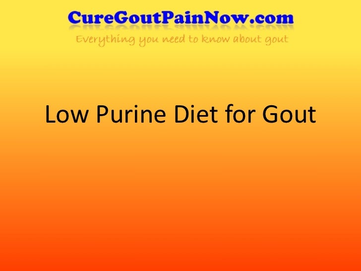 Low Purine Diet For Gout