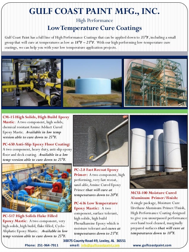 Gulf Coast Paint Low Temperature Cure Coatings