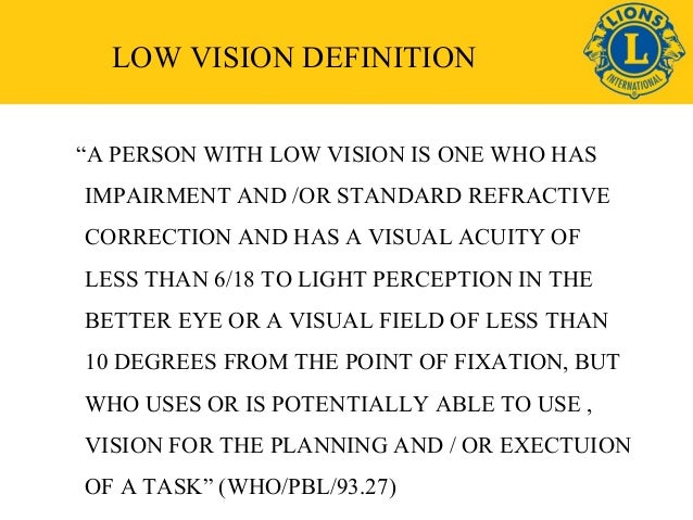 Low Vision Aids Explanation