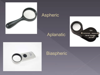 Aspheric
Biaspheric
Aplanatic
 
