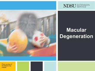 P: 555.123.4568 F: 555.123.4567
123 West Main Street, New York,
NY 10001
www.rightcare.com|
Macular
Degeneration
Photo courtesy of
the National Eye
Institute
 