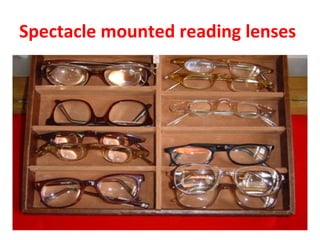 Spectacle mounted reading lenses
 