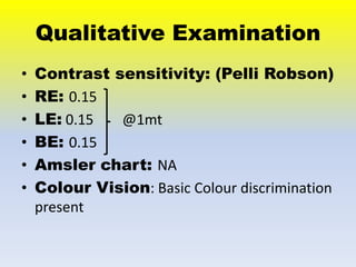 Low vision case Study Of Retintis Pigmentosa | PPTX