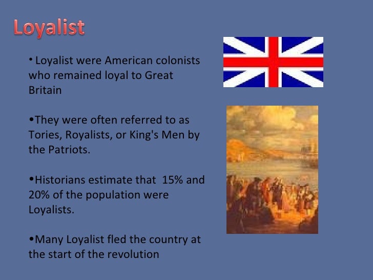 loyalist vs patriots patriots vs loyalists