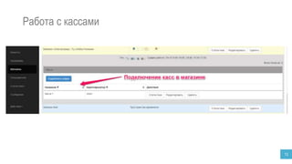Работа с кассами 
13 
 